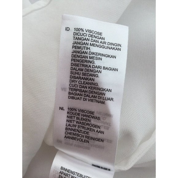 Reiss White Summer Top Pleated Blouse $180 Size 0 Jax-SS Layering Short Sleeve - Picture 11 of 11